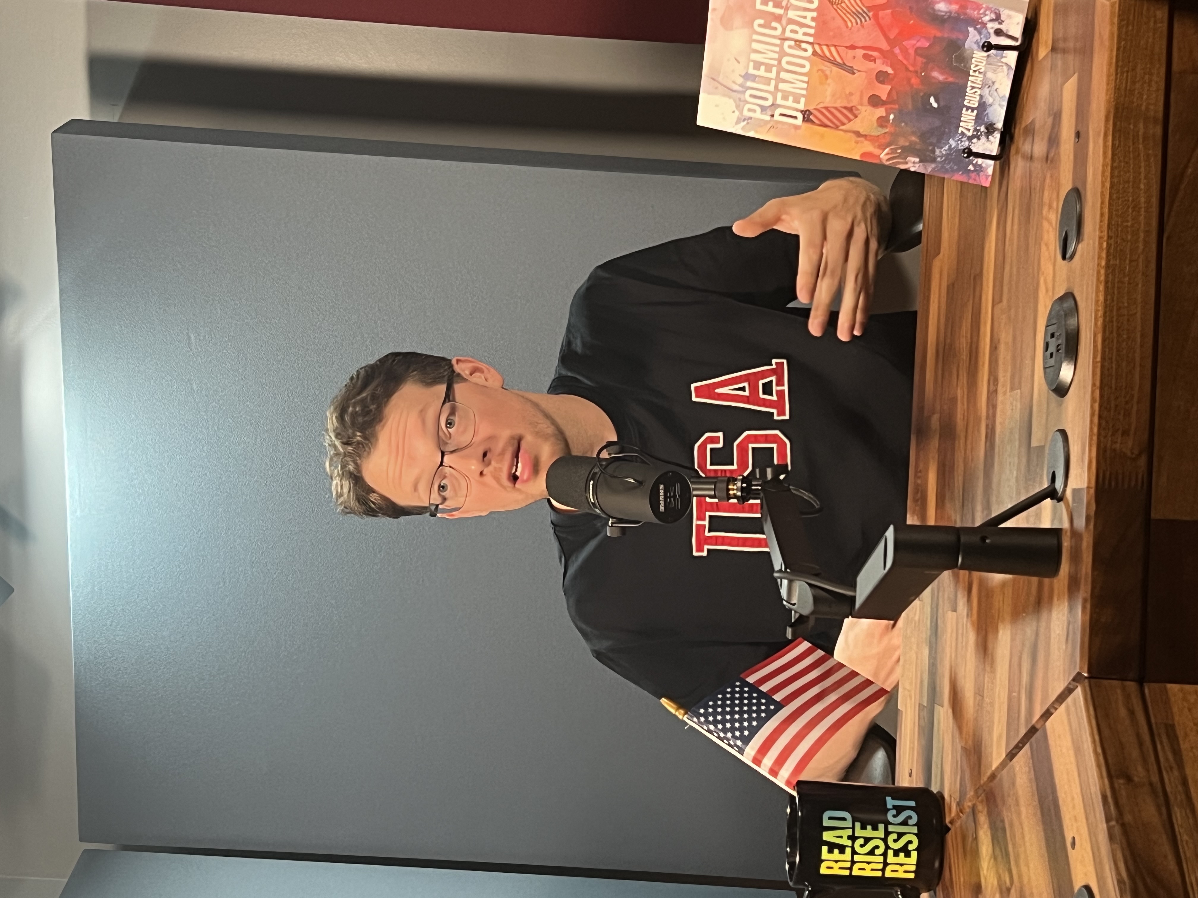 Zane Gustafson in the studio